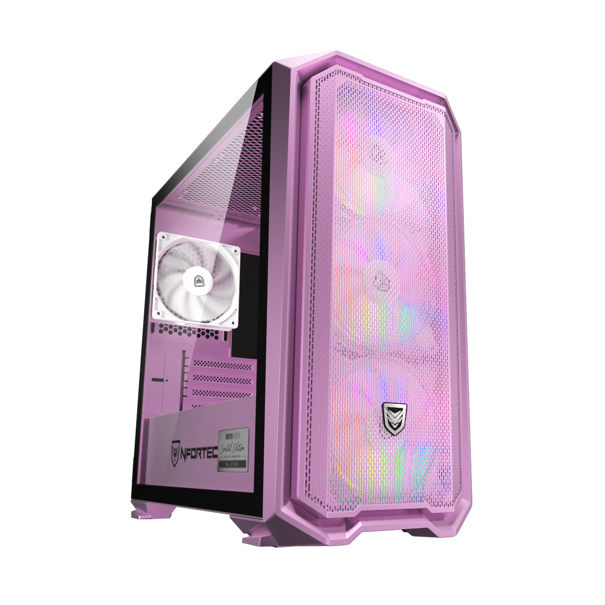 Nfortec Krater Mini Limited ED. Pink Torre Gaming RGB Micro-ATX - Reacondicionado