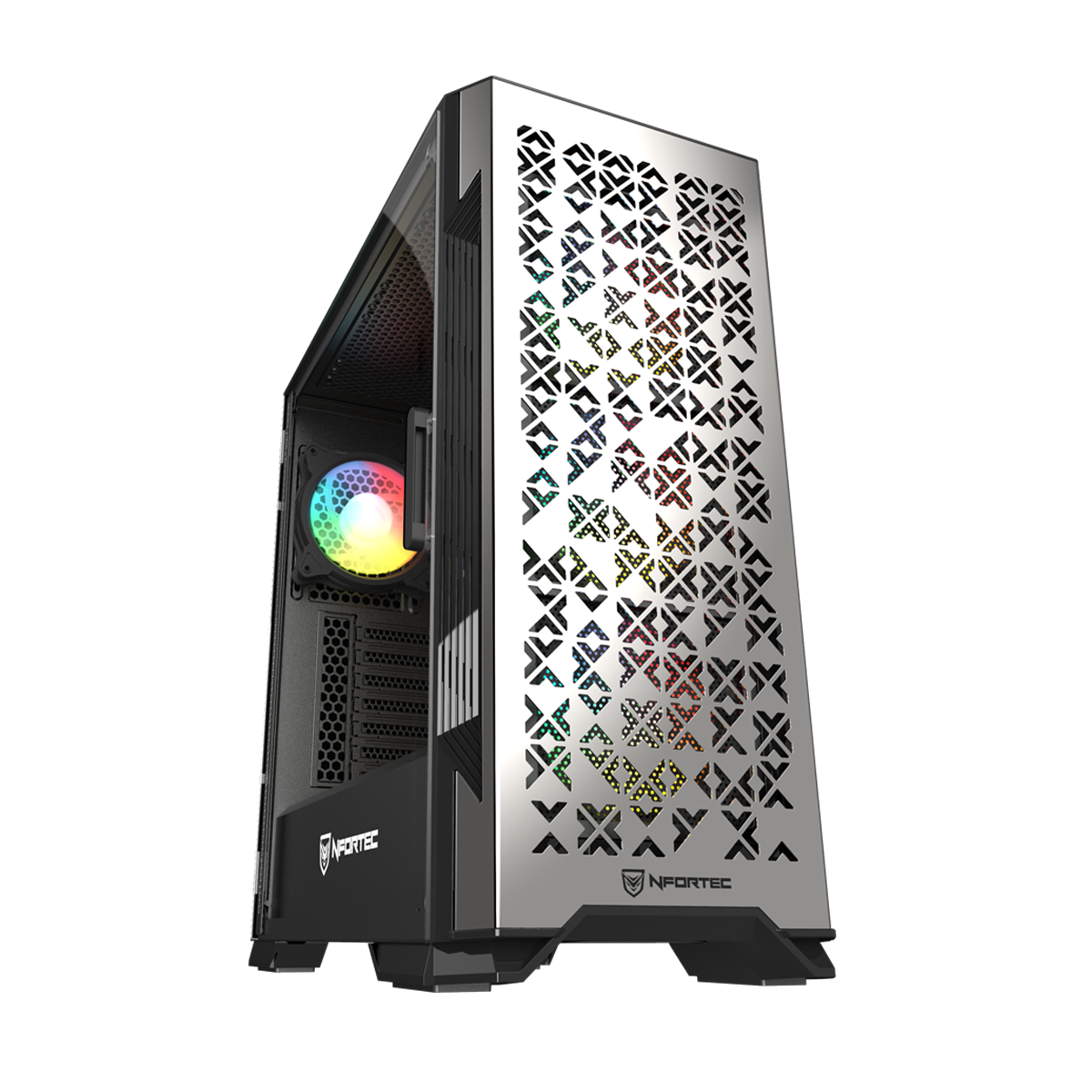 Nfortec Nekkar Gunmetal Torre Gaming ATX A-RGB con Frontal Mallado - Reacondicionado