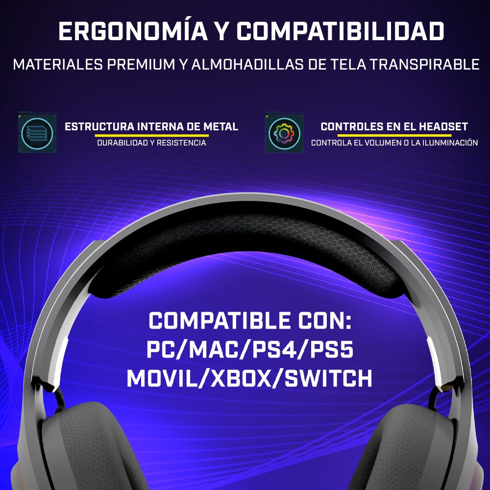 Newskill Aton Black | Auriculares Gaming Inalámbricos | 2.4Ghz | Bluetooth 5.0 - Reacondicionado