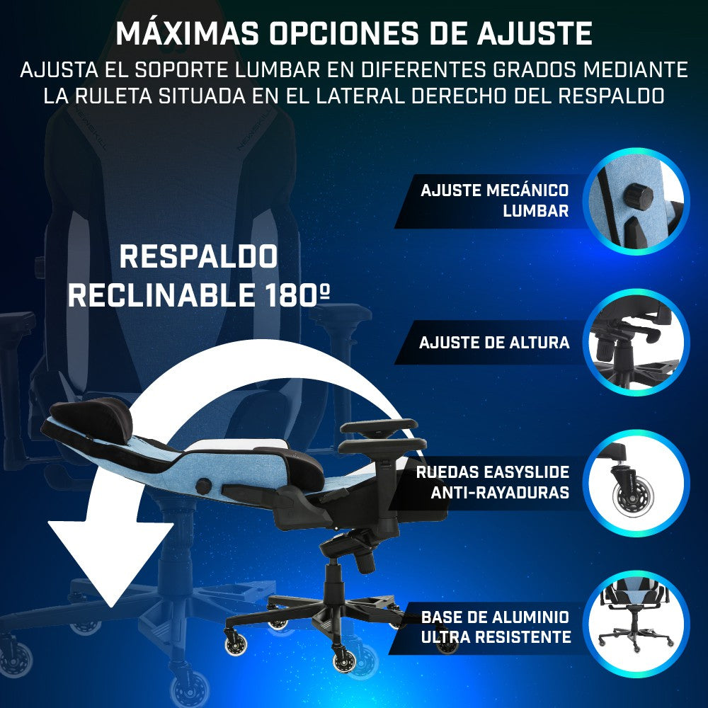 Newskill Banshee Zephyr Silla Gaming Color: Azul - Reacondicionado
