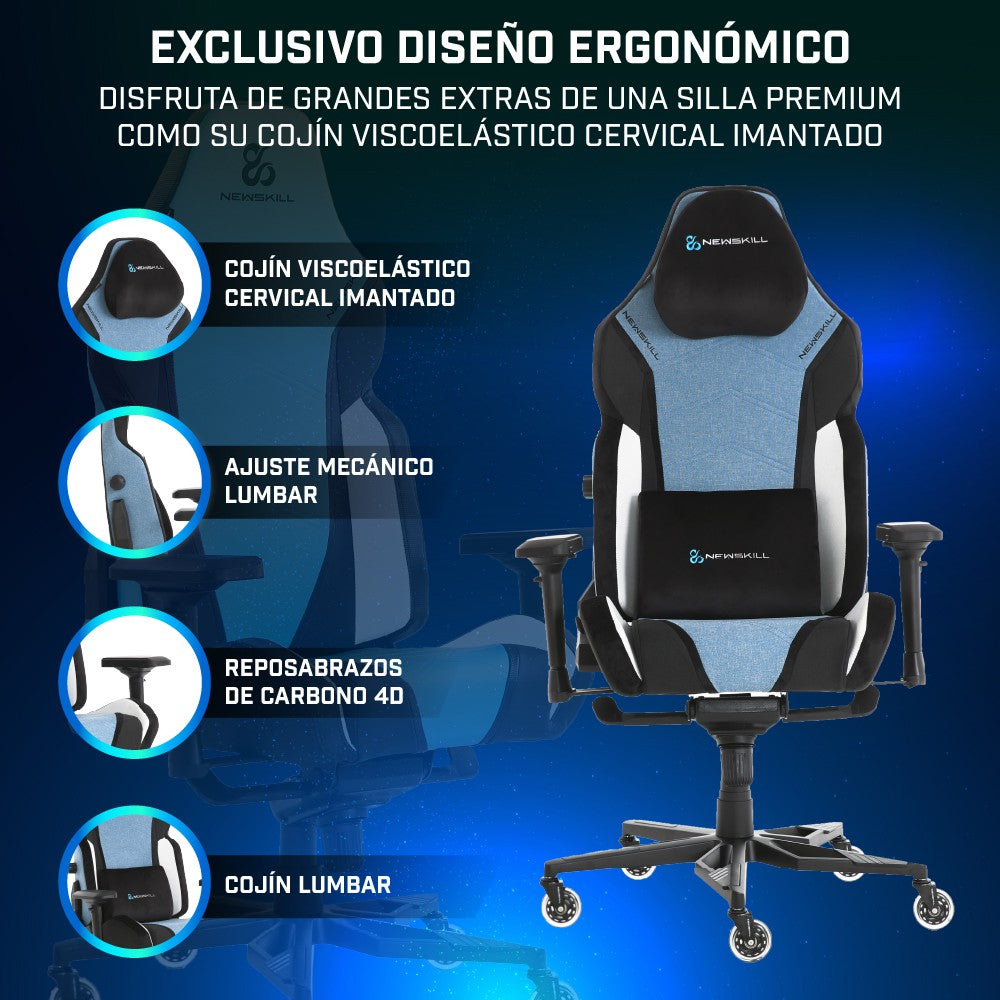 Newskill Banshee Zephyr Silla Gaming Color: Azul - Reacondicionado
