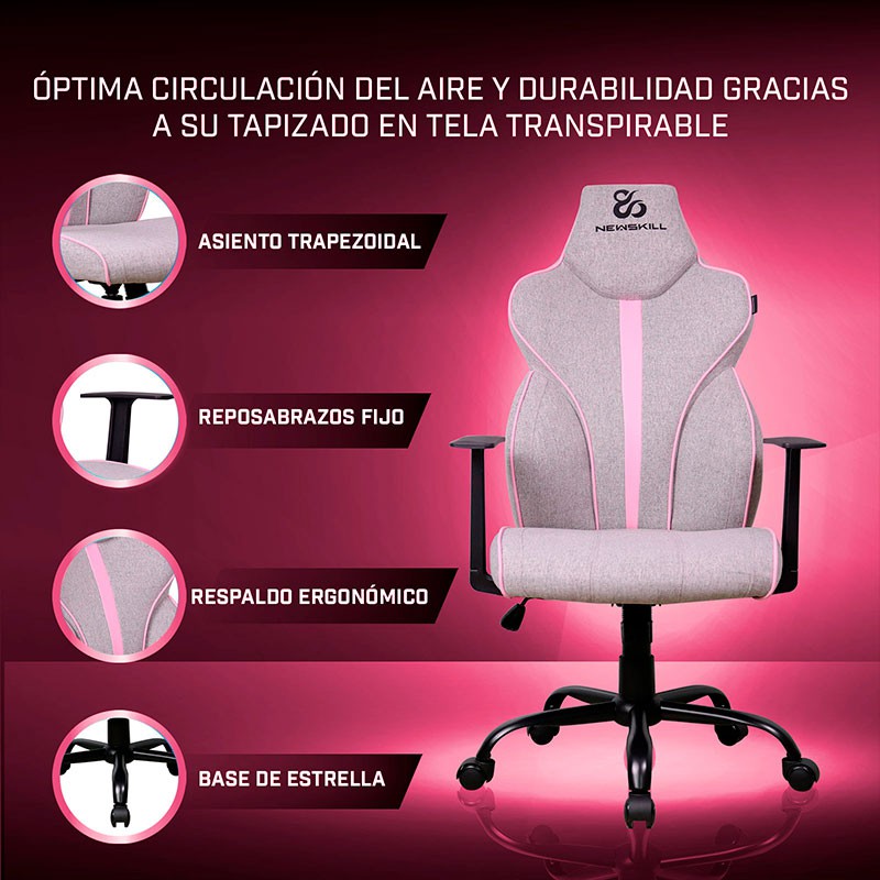 Newskill Fafnir Silla Gaming Profesional Color: Gris - Blanco - Reacondicionado