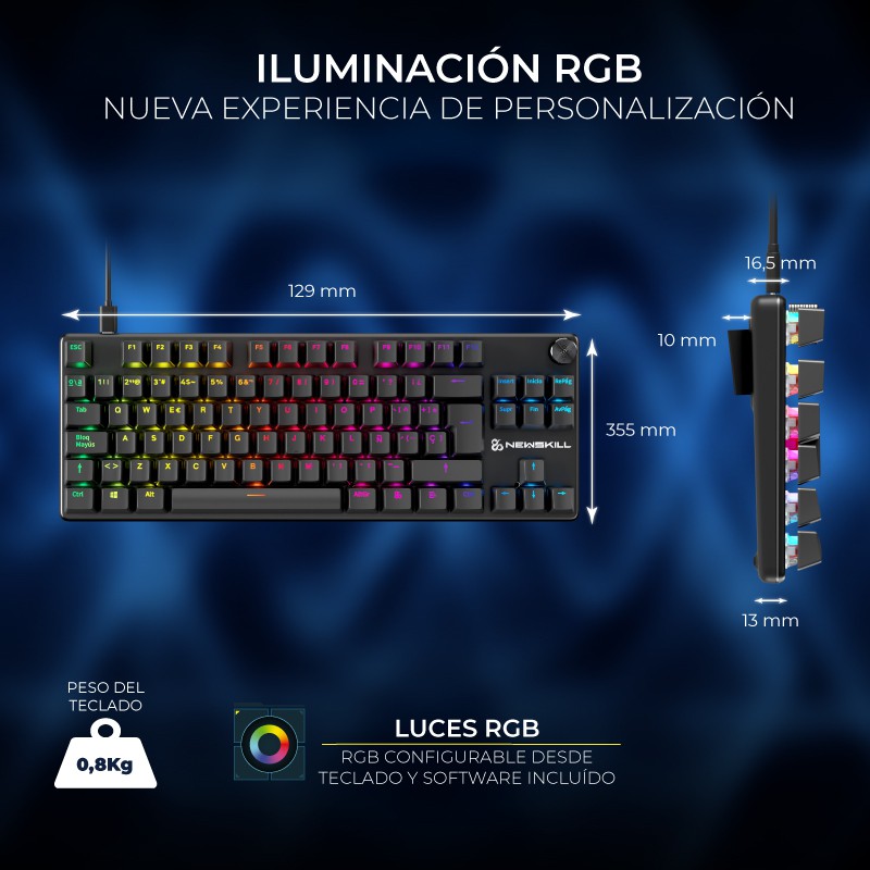Newskill Serike TKL V2 Negro | Switch Red Hotswap | Teclado Mecánico Gaming - Reacondicionado