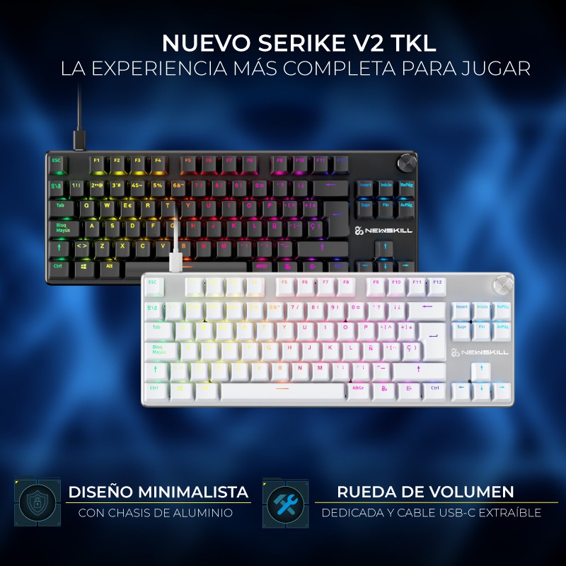 Newskill Serike TKL V2 Negro | Switch Red Hotswap | Teclado Mecánico Gaming - Reacondicionado