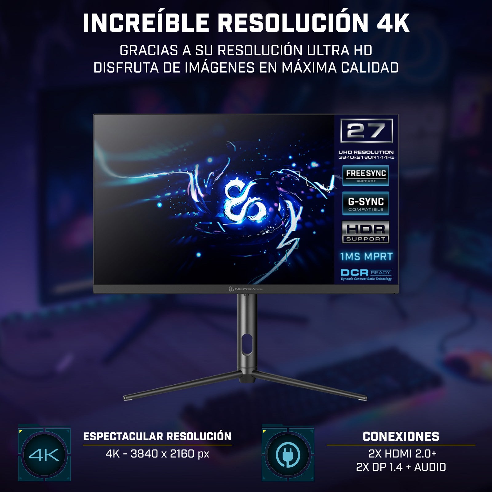 Newskill Icarus Monitor Gaming 27" 4K 144Hz - IC27I4K144 - Reacondicionado