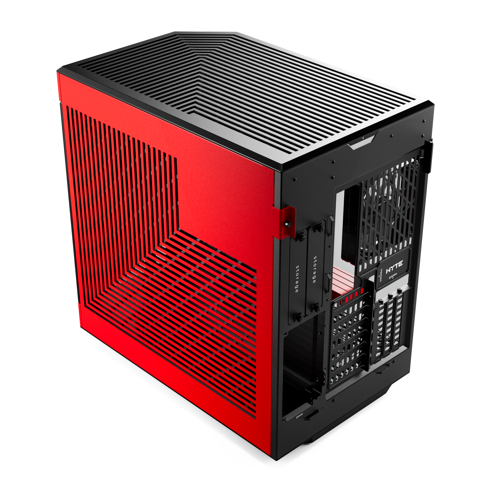 Hyte Caja PC Gaming Y60 Red, ATX, Cristal Panorámico 3 Piezas, 3 Ventiladores Incluidos, Color Rojo