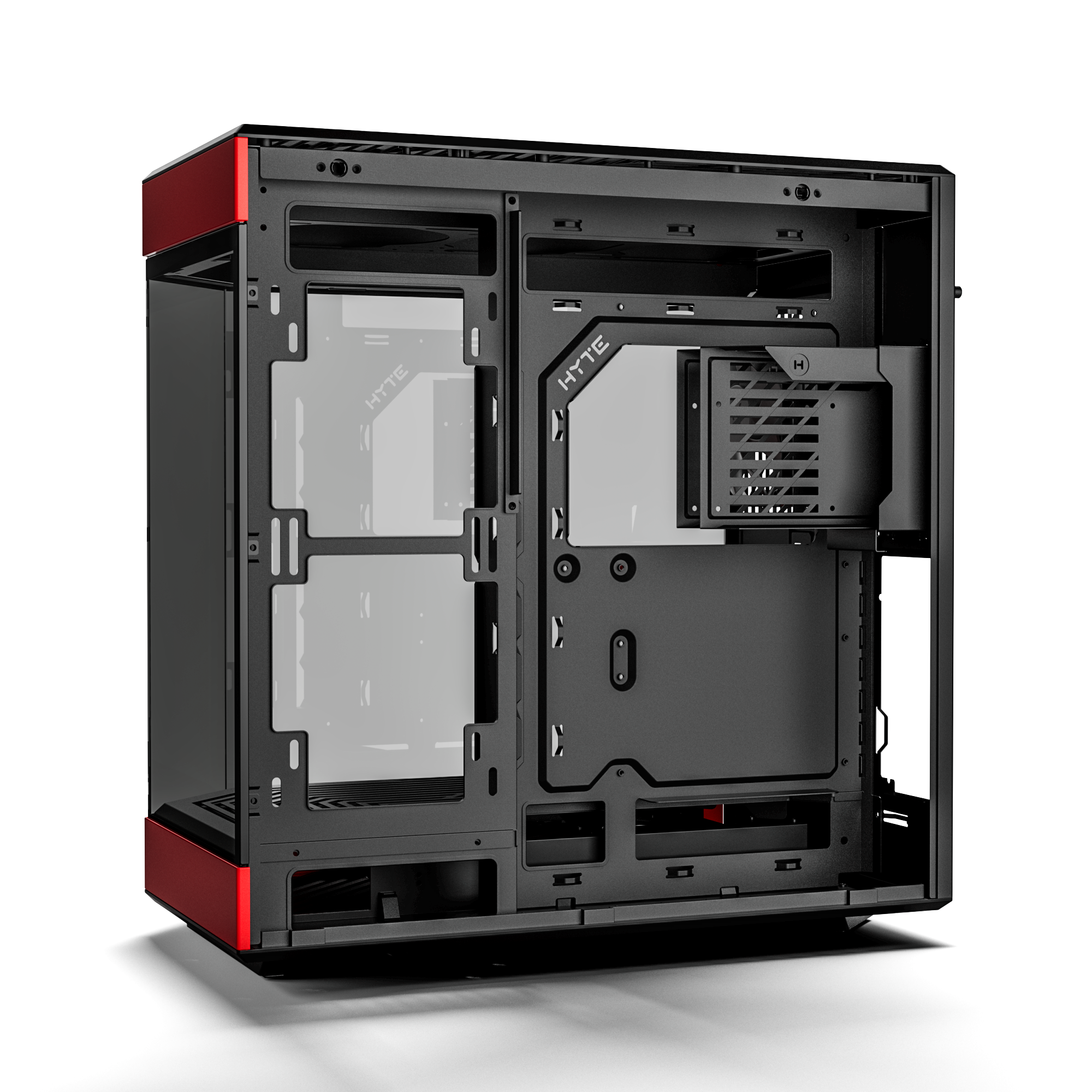 Hyte Caja PC Gaming Y60 Red, ATX, Cristal Panorámico 3 Piezas, 3 Ventiladores Incluidos, Color Rojo