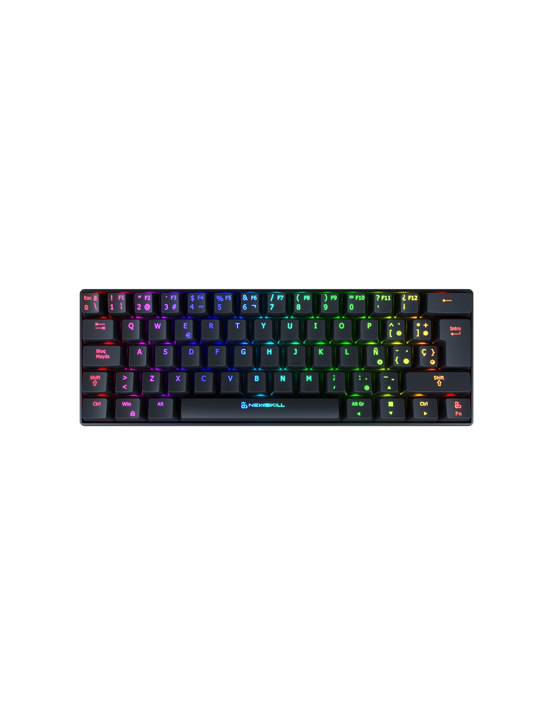 TECLADO NEWSKILL PYROS IVORY 60% RGB GAMING