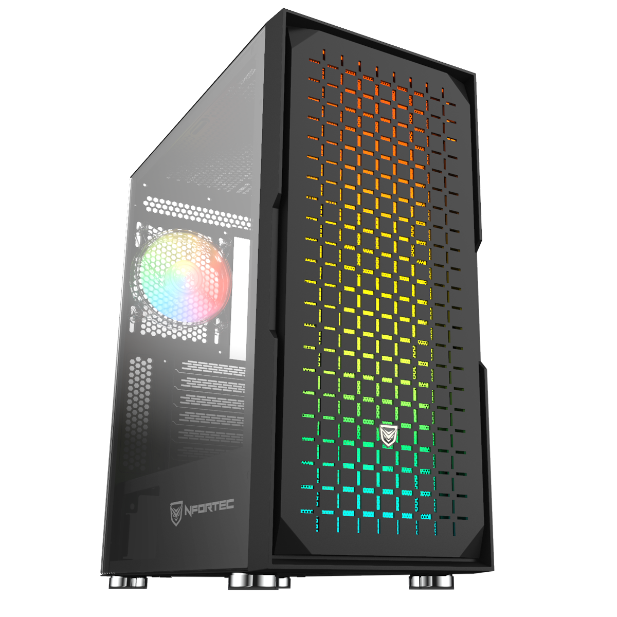 Nfortec Surtur Black Torre Gaming ATX A-RGB con Frontal Mallado - Reacondicionado