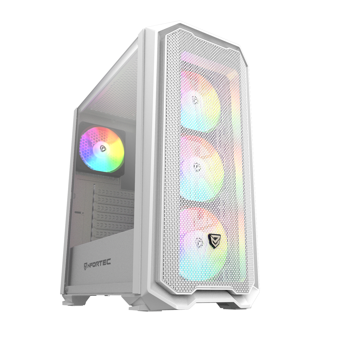 Nfortec KRATER RGB Gaming case WHITE - REACONDICIONADO