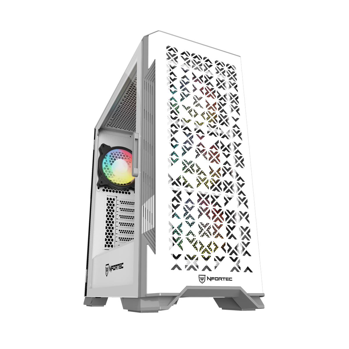 Nfortec Nekkar White Torre Gaming ATX A-RGB con Frontal Mallado - Reacondicionado