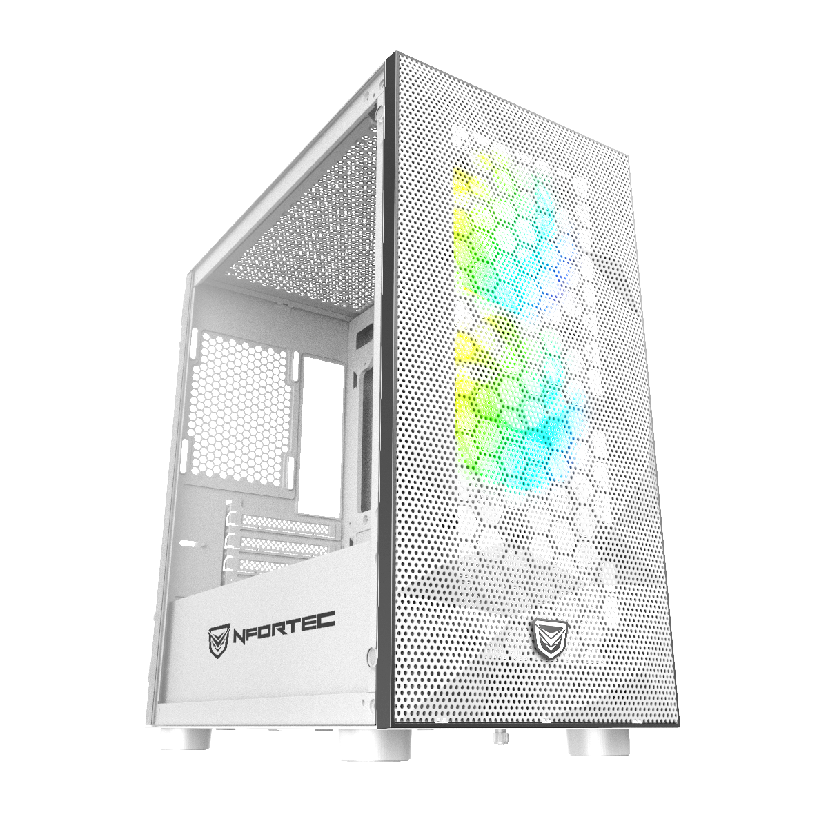 Nfortec Eris White Torre Gaming RGB con Frontal Mallado - Reacondicionado
