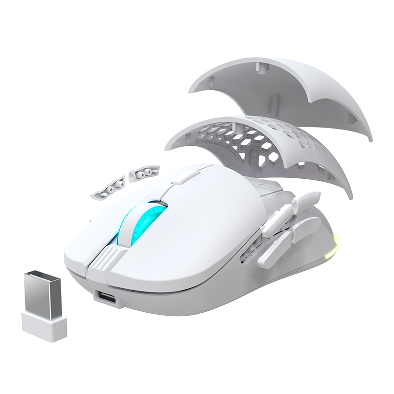 Newskill Arakne Elite Ivory Ratón RGB Profesional Gaming Wireless 16.000 DPI con Diseño Ambidiestro - Reacondicionado