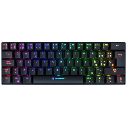 Newskill Pyros Negro | Teclado Mecánico Inalámbrico Gaming 60% Tipo de switch: Rojo - Reacondicionado