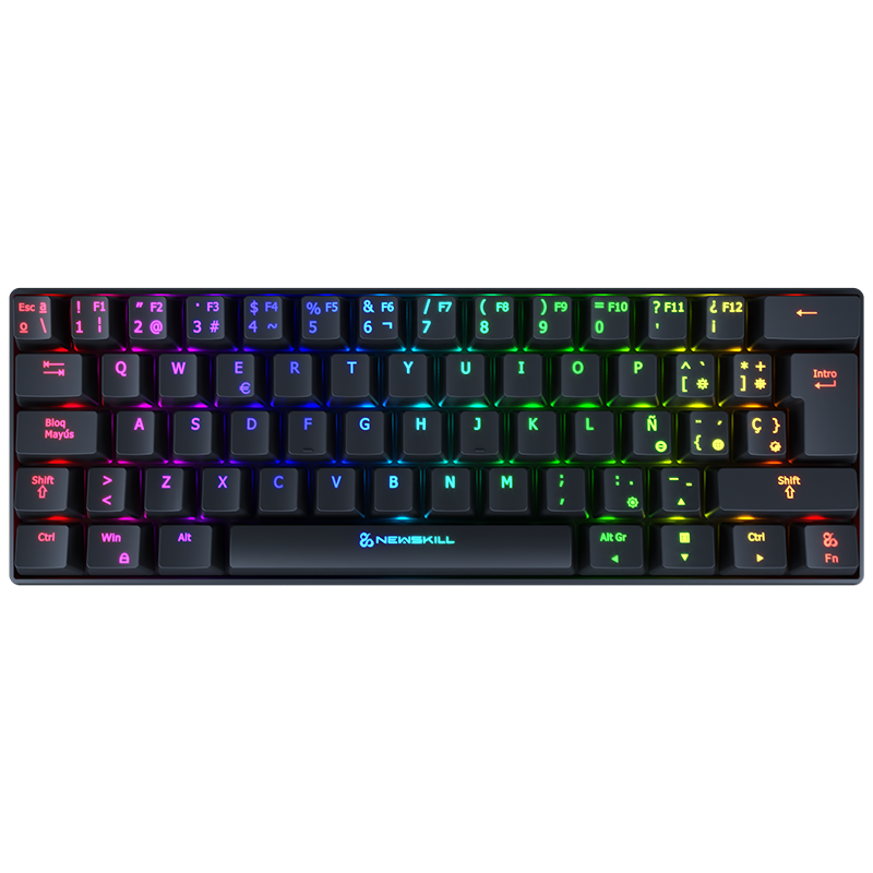Newskill Pyros Negro | Teclado Mecánico Inalámbrico Gaming 60% Tipo de switch: Rojo - Reacondicionado