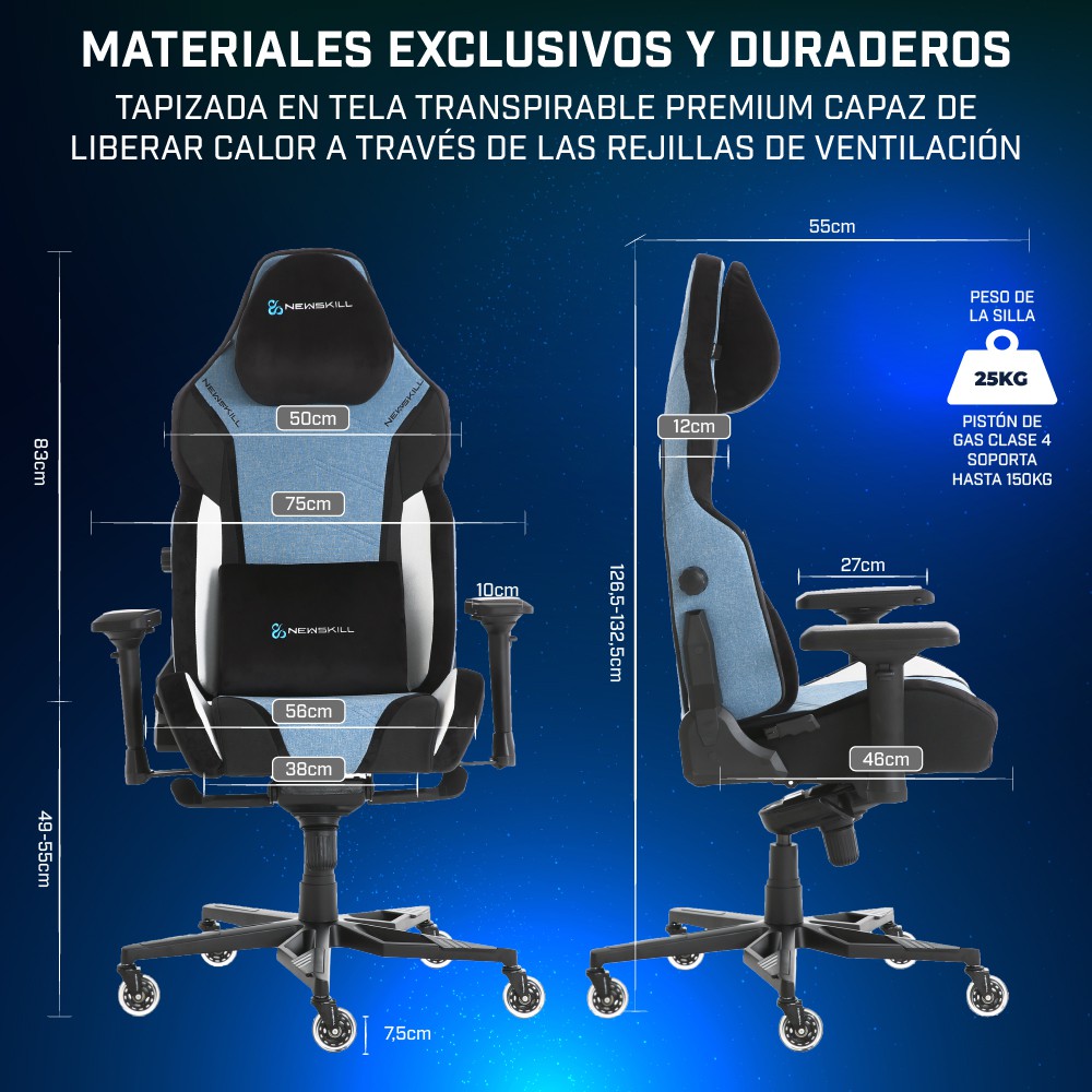 Newskill Banshee Zephyr Silla Gaming Color: Azul - Reacondicionado