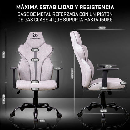 Newskill Fafnir Silla Gaming Profesional Color: Gris - Blanco - Reacondicionado