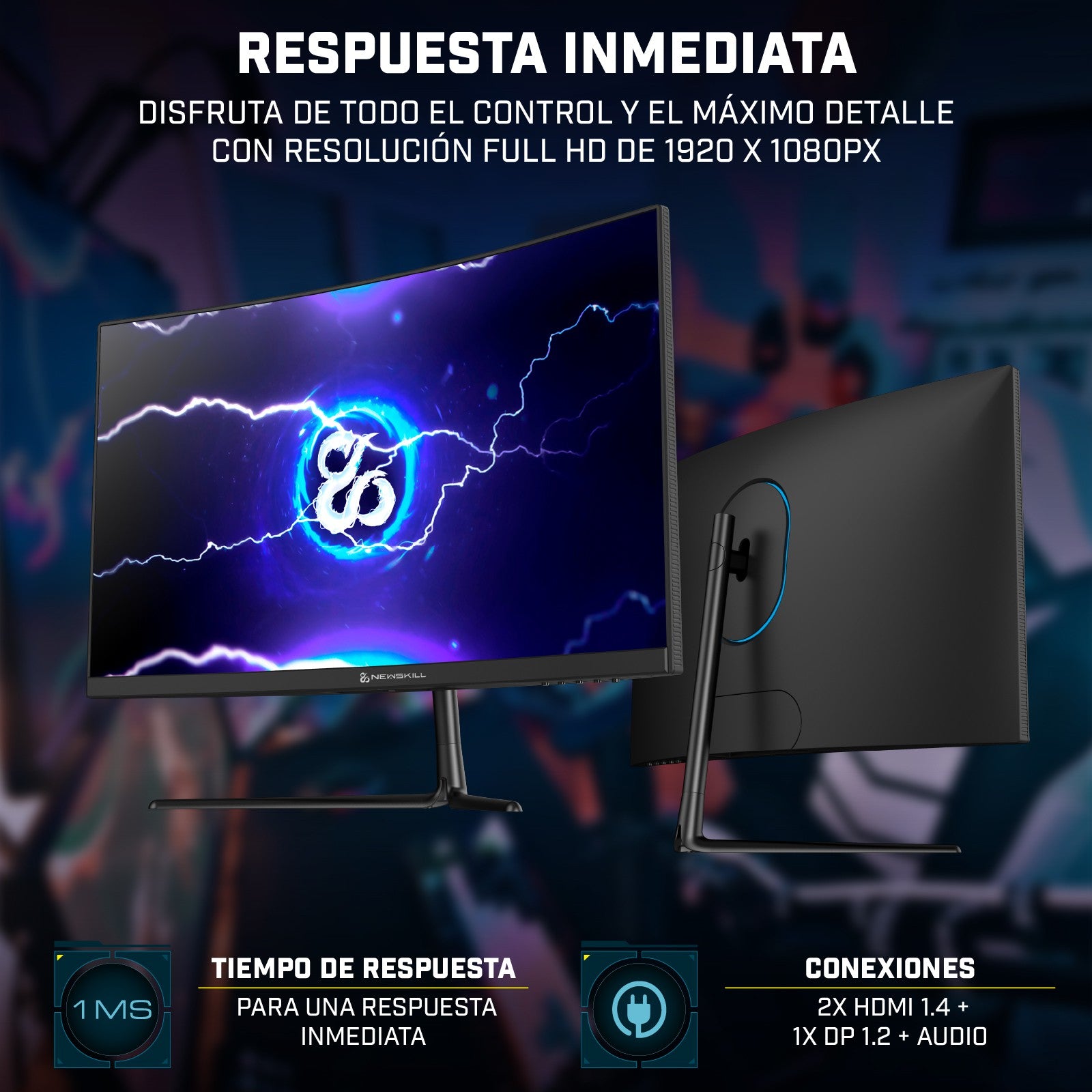 Icarus Monitor Gaming 23,6” FHD 165Hz Pantalla Curva R1500 - IC24VAF165 - Reacondicionado