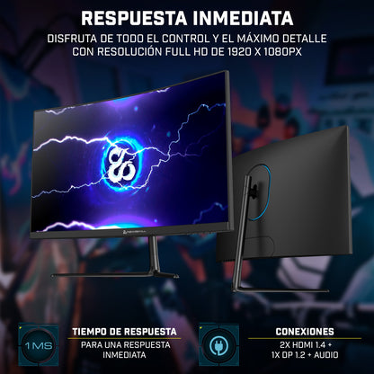 Icarus Monitor Gaming 23,6” FHD 165Hz Pantalla Curva R1500 - IC24VAF165 - Reacondicionado