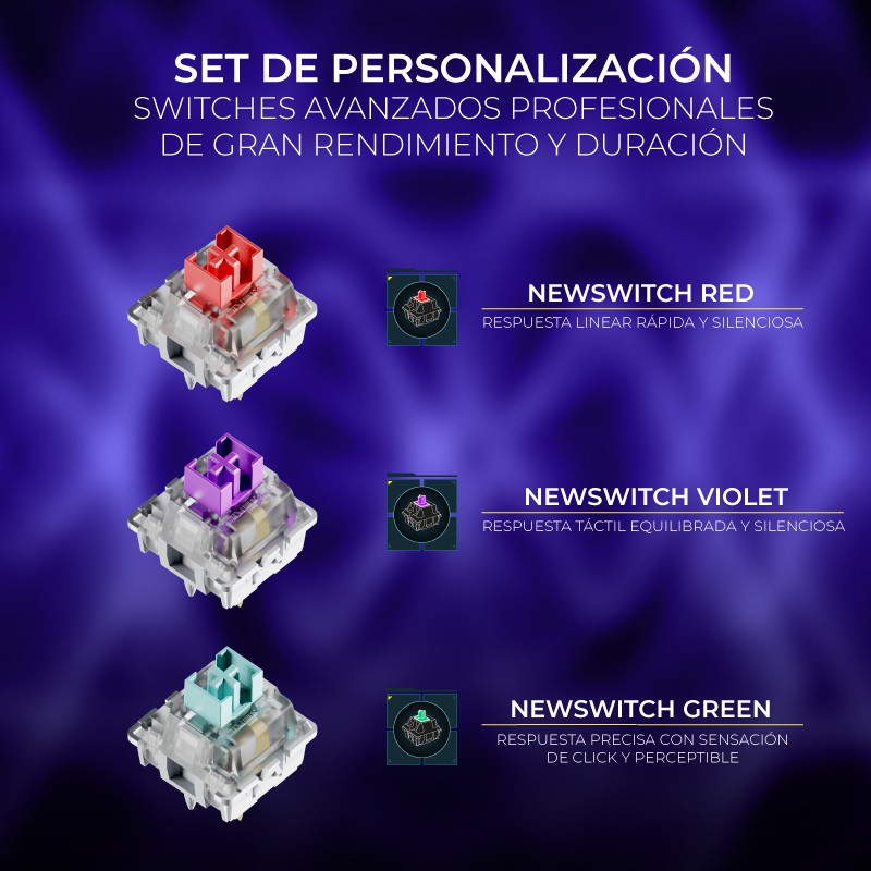 Newskill Serike V2 Blanco | Switch Red Hotswap | Teclado Mecánico Gaming - Reacondicionado