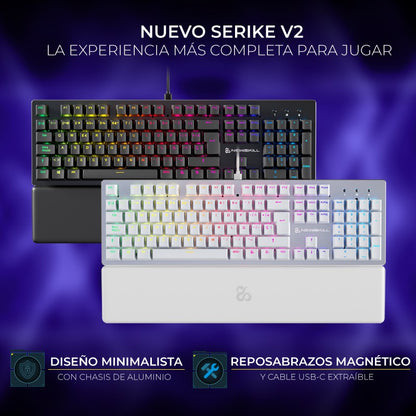 Newskill Serike V2 Blanco | Switch Red Hotswap | Teclado Mecánico Gaming - Reacondicionado
