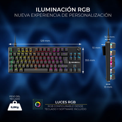 Newskill Serike TKL V2 Negro | Switch Red Hotswap | Teclado Mecánico Gaming - Reacondicionado