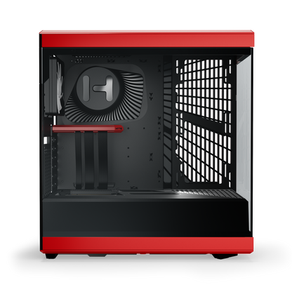 Hyte Caja PC Gaming Y40 Red, ATX, Cristal Panorámico 2 Piezas, Soporte Gráficas Verticales, 2 Ventiladores 120mm