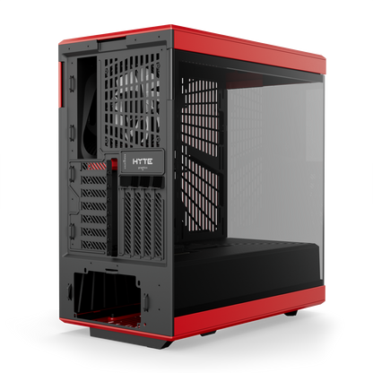 Hyte Caja PC Gaming Y40 Red, ATX, Cristal Panorámico 2 Piezas, Soporte Gráficas Verticales, 2 Ventiladores 120mm