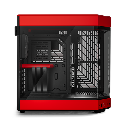 Hyte Caja PC Gaming Y60 Red, ATX, Cristal Panorámico 3 Piezas, 3 Ventiladores Incluidos, Color Rojo