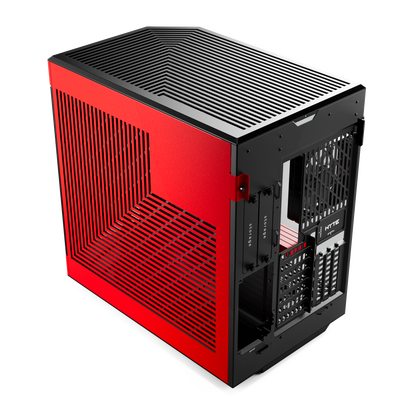 Hyte Caja PC Gaming Y60 Red, ATX, Cristal Panorámico 3 Piezas, 3 Ventiladores Incluidos, Color Rojo