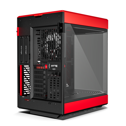 Hyte Caja PC Gaming Y60 Red, ATX, Cristal Panorámico 3 Piezas, 3 Ventiladores Incluidos, Color Rojo