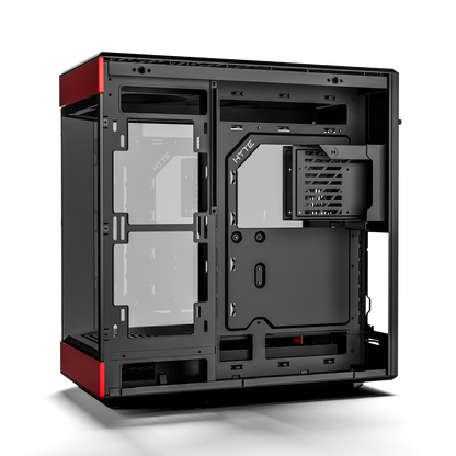 Hyte Caja PC Gaming Y60 Red, ATX, Cristal Panorámico 3 Piezas, 3 Ventiladores Incluidos, Color Rojo