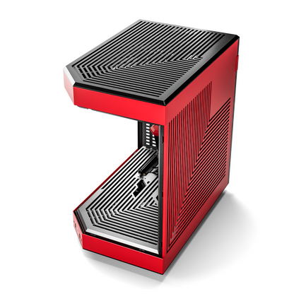 Hyte Caja PC Gaming Y60 Red, ATX, Cristal Panorámico 3 Piezas, 3 Ventiladores Incluidos, Color Rojo